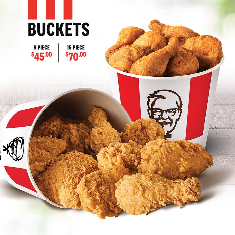 kfc menu prices bucket